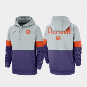 CLEM Therma Performance Pullover Mens Rivalry Hoodie - Gray Purple 758242-107