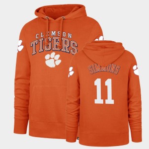 Isaiah Simmons Clemson University Men Double Decker Headline #11 Hoodie - Orange 653734-803