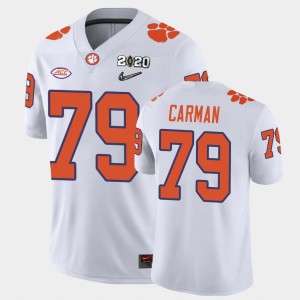 Jackson Carman Tigers 2020 Playoff Game #79 College Football Men's Jersey - White 651375-430