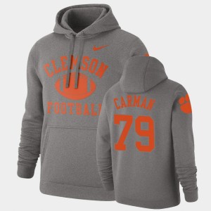 Jackson Carman Clemson #79 Pullover Retro Football Men's Hoodie - Heathered Gray 915815-322