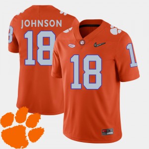 Jadar Johnson Clemson Tigers #18 Men's College Football 2018 ACC Jersey - Orange 703295-231