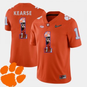 Jayron Kearse CLEM Mens #1 Pictorial Fashion Football Jersey - Orange 705423-561