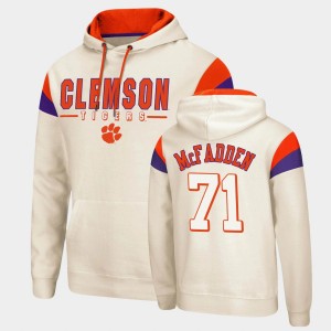 Jordan McFadden Clemson Tigers Fortress Mens #71 Pullover Hoodie - Cream 487299-867