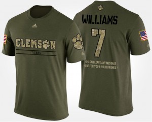 Mike Williams CLEM Military #7 Short Sleeve With Message Men's T-Shirt - Camo 475575-863
