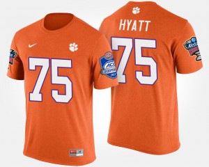 Mitch Hyatt CU Atlantic Coast Conference Sugar Bowl Bowl Game #75 Mens T-Shirt - Orange 340480-884