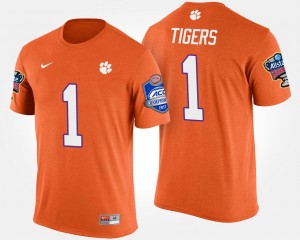 Tigers Bowl Game No.1 Atlantic Coast Conference Sugar Bowl Name and Number Men's #1 T-Shirt - Orange 259605-344