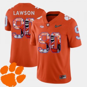 Shaq Lawson Clemson University #90 Men Football Pictorial Fashion Jersey - Orange 410876-555