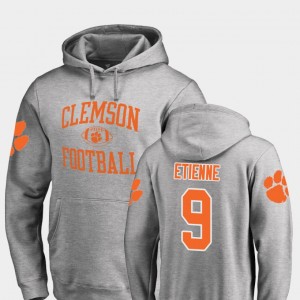 Travis Etienne Tigers Neutral Zone College Football #9 Mens Hoodie - Ash 991787-490
