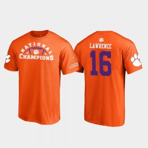 Trevor Lawrence Clemson University #16 Pylon College Football Playoff 2018 National Champions Men's T-Shirt - Orange 835206-270