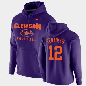 Tyler Venables Tigers Football Pullover #12 Oopty Oop Men Hoodie - Purple 777199-287
