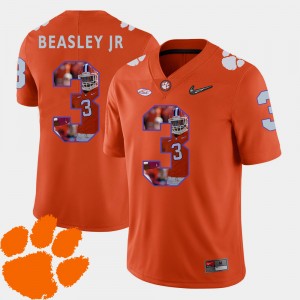 Vic Beasley Jr. Clemson Football Pictorial Fashion #3 Men Jersey - Orange 131086-267