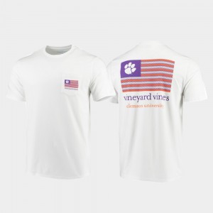 CU Americana Flag Vineyard Vines Men's T-Shirt - White 726693-354