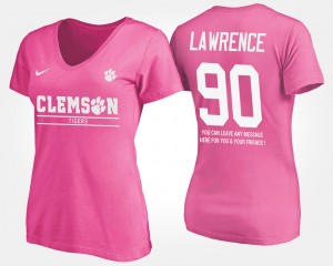 Dexter Lawrence Clemson Tigers Women Name and Number #90 With Message T-Shirt - Pink 681703-564