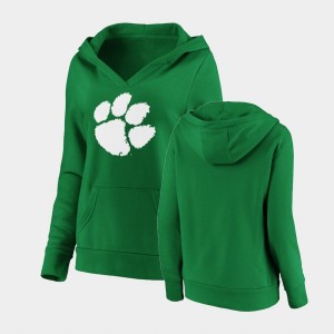 Clemson University White Logo Pullover Women's St. Patrick's Day Hoodie - Green 227492-800