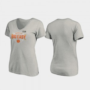 Clemson Women 2020 National Championship Bound Post V-Neck T-Shirt - Heather Gray 994117-439