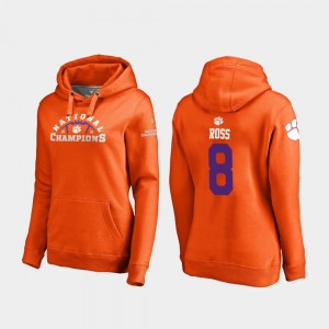 Justyn Ross CU 2018 National Champions College Football Playoff Pylon #8 Womens Hoodie - Orange 509000-814
