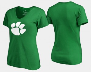 Tigers Women St. Patrick's Day White Logo T-Shirt - Kelly Green 257494-456
