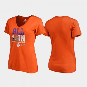 Tigers Womens 2018 Cotton Bowl Champions Endaround V-Neck College Football Playoff T-Shirt - Orange 942109-677
