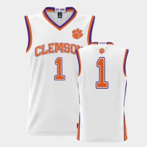 Clemson Youth #1 College Basketball ProSphere Jersey - White 284498-100
